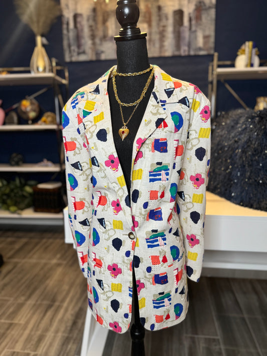 Vintage Units Abstract Blazer (Tagged Size Large fits 1X/16)