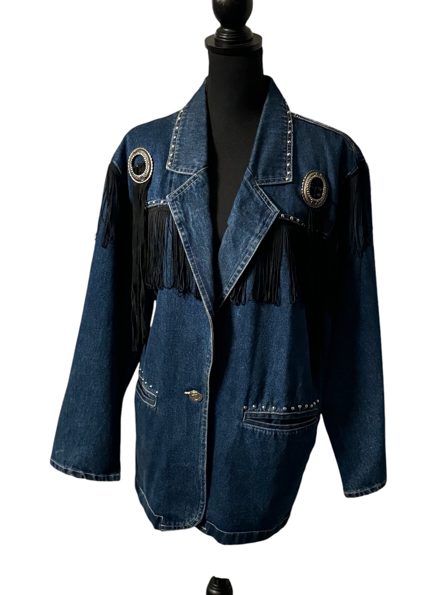 Next Move Denim Fringe Jacket Western (fits XL)