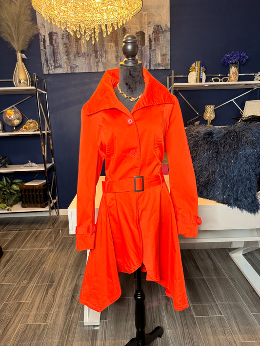 10.25.25 Ashley Stewart Orange Pleated Detail Trench (Size 18/20)