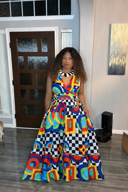 5.17.26 New Multi Check Palazzo jumpsuit (One size fits most up to 1X )