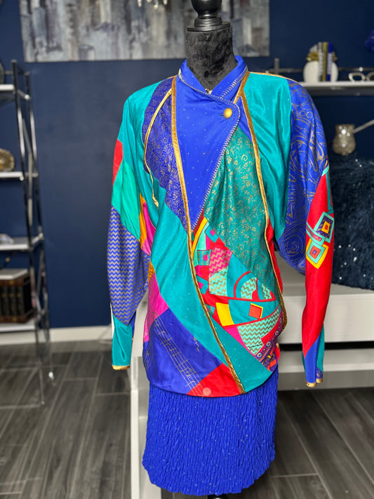 Vintage 1980s Jeanne Marc Teapot Dress Tunic ( Size 16/18)