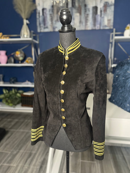 11.1.25 Vintage Etosha 100 percent Suede Leather Military Style Jacket (Size 8)