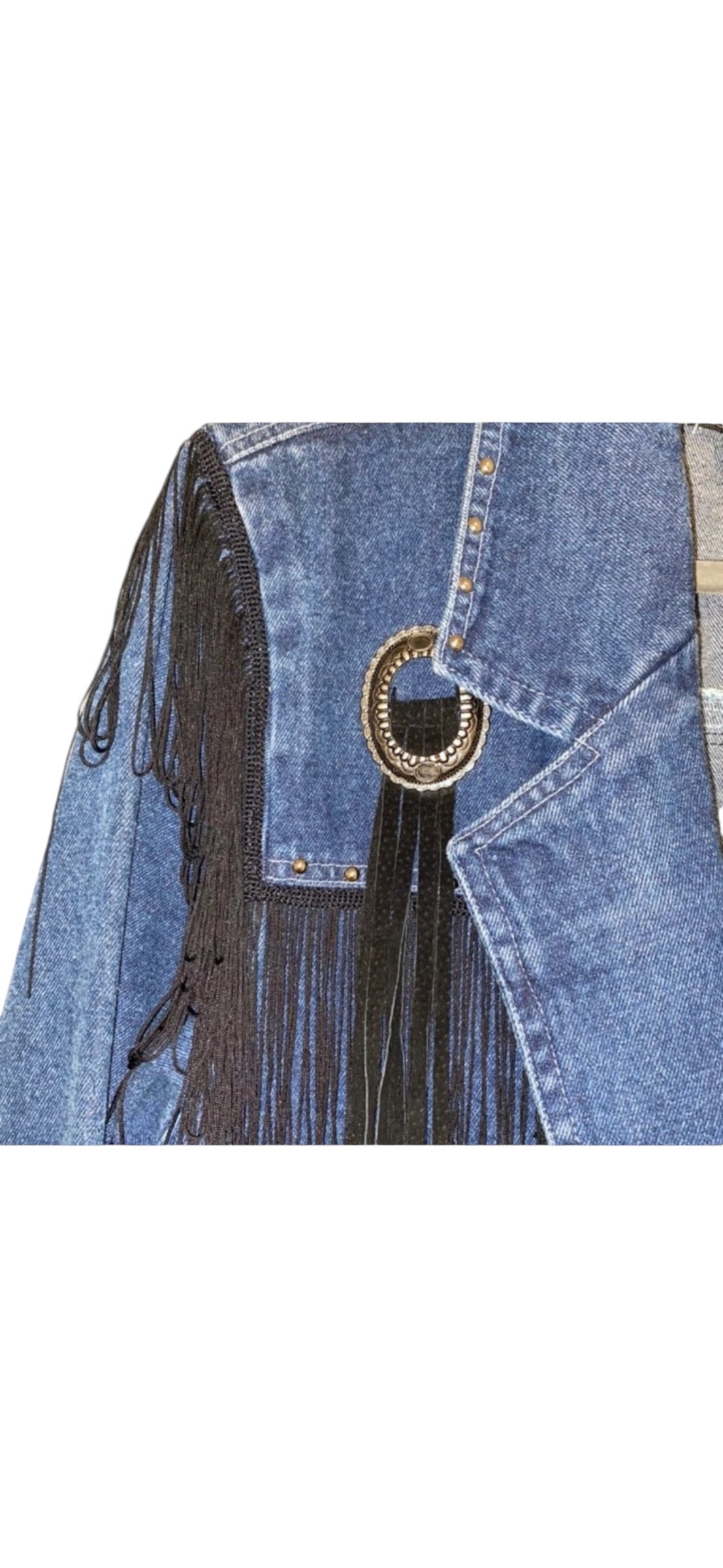 Next Move Denim Fringe Jacket Western (fits XL)