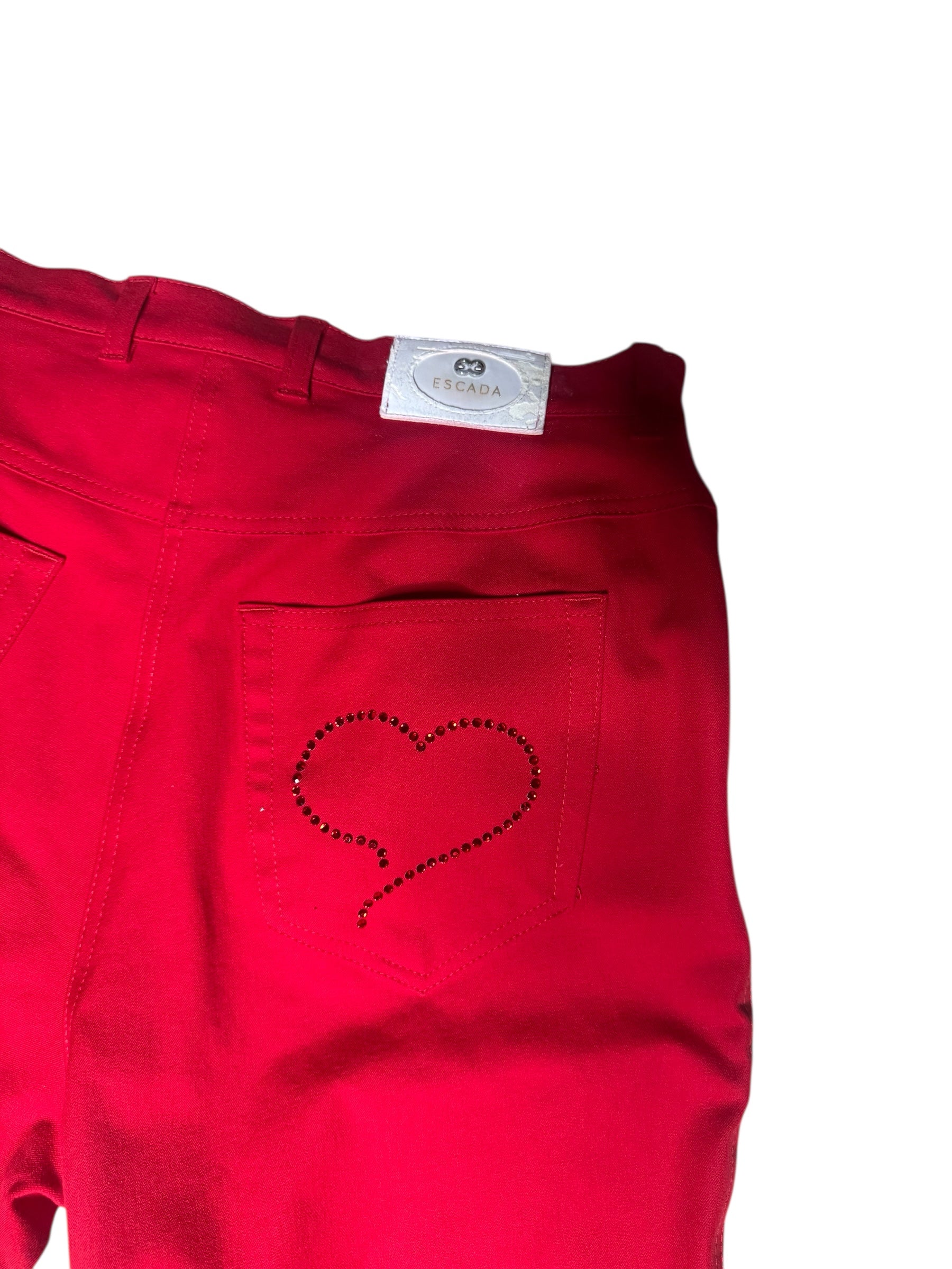 Escada Wide Leg Red (Size 44 fits a Large/ has stretch)