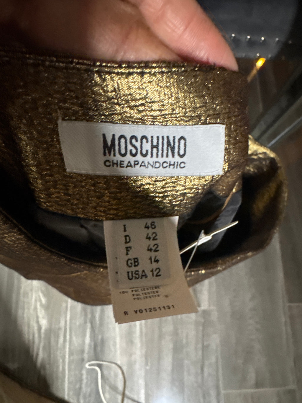 Moschino Gold Metallic Skirt (Size 12)