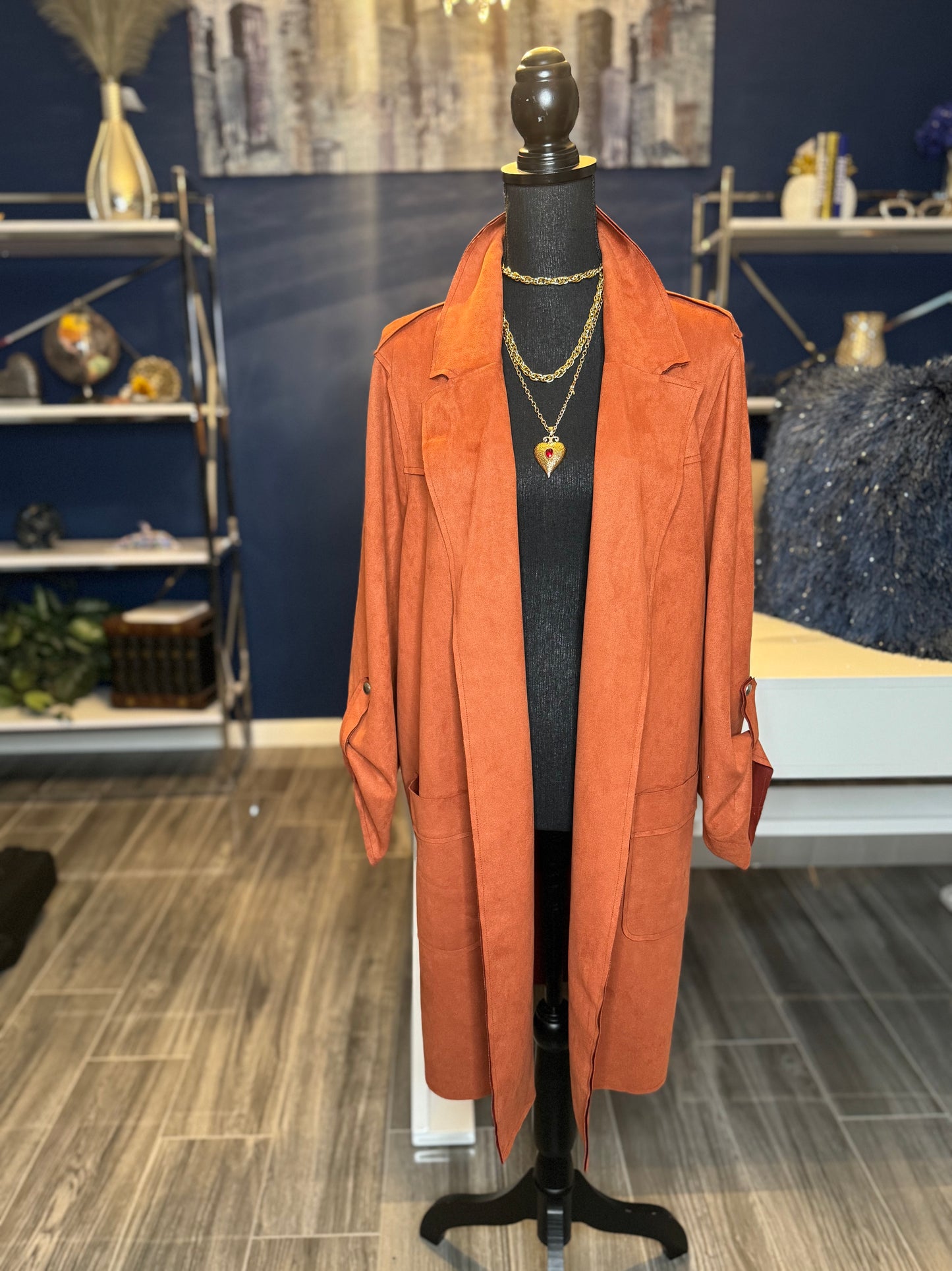 New With Tags Est. 1946 Rust Microsuede Jacket (Size 18/20 has stretch)